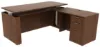 Picture of Executive L Shaped Sit Stand Desk with Drawers, Adjustable Height and Reversible Return