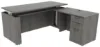 Picture of Executive L Shaped Sit Stand Desk with Drawers, Adjustable Height and Reversible Return