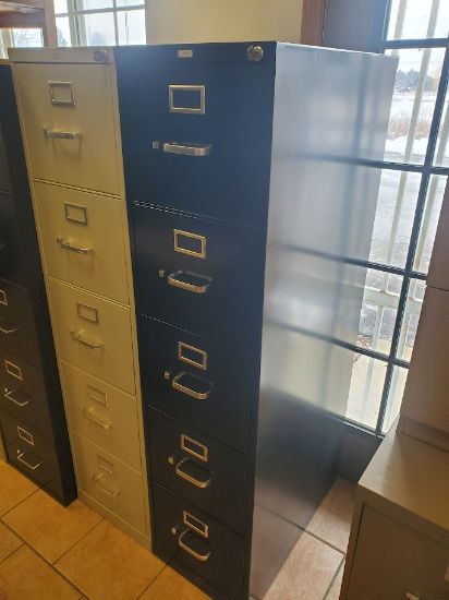 Picture of 5dr. letter size  15w x 26 1/2d x 60h Black Locking with key  