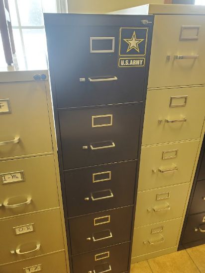 Picture of 5dr. letter size  15w x 28 1/2d x 59h Brown Locking with key 