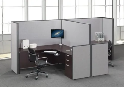 Picture of Premiera  2 Person 66"h Cubicle 72" x 72" Desks Total 12' x 6' 