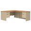 Picture of HON 38000 Series L-Workstation | Left Desk, Return | 66"W x 78"D | Harvest Laminate| Putty Finish