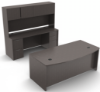 Picture of HON Mod 36/30x72 Bow Front Desk/24x72 Credenza w/Hutch Set 