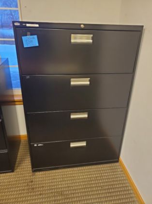 Picture of Hon Black 4dr. 36" Wide Lateral File Cabinet