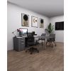 Picture of Bullet L-Shaped Office Desk with Locking 3-Drawer Pedestal