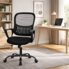 Picture of Home Office Managerial Executive Chair with Ergonomic Design, Mid-Back Mesh Swivel, Comfortable Lumbar Support, Comfy Arms for Bedroom,Study,Student, Black