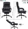 Picture of Massage Office Chair with Foot Rest 6 Points Vibration and Heat Home Office Desk Chairs for Heavy People 400lbs Reclining Managerial Chairs Ergonomic Executive Chair (Black)