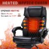 Picture of Massage Office Chair with Foot Rest 6 Points Vibration and Heat Home Office Desk Chairs for Heavy People 400lbs Reclining Managerial Chairs Ergonomic Executive Chair (Black)