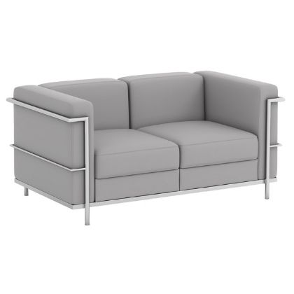 Picture of OfficeSource Madison Loveseat with Chrome Frame 