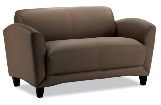 Picture of OfficeSource Manhattan Loveseat with Black Wood Legs 