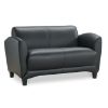 Picture of OfficeSource Manhattan Loveseat with Black Wood Legs 