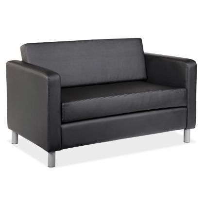 Picture of OfficeSource Define Loveseat with Silver Metal Legs