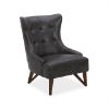 Picture of OfficeSource | Remington | Wingback Upholstered Lounge Chair Charcoal