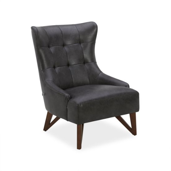 Picture of OfficeSource | Remington | Wingback Upholstered Lounge Chair Charcoal