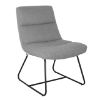 Picture of OfficeSource | Sutton | Upholstered Lounge Chair with Sled Base Light Gray Fabric w/ Black Frame