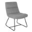 Picture of OfficeSource | Sutton | Upholstered Lounge Chair with Sled Base Light Gray Fabric w/ Black Frame