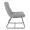 Picture of OfficeSource | Sutton | Upholstered Lounge Chair with Sled Base Light Gray Fabric w/ Black Frame