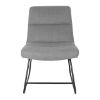 Picture of OfficeSource | Sutton | Upholstered Lounge Chair with Sled Base Light Gray Fabric w/ Black Frame