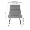 Picture of OfficeSource | Sutton | Upholstered Lounge Chair with Sled Base Light Gray Fabric w/ Black Frame