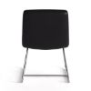 Picture of OfficeSource | Sutton | Upholstered Lounge Chair with Sled Base Black Leather w/ Chrome Frame