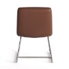 Picture of OfficeSource | Sutton | Upholstered Lounge Chair with Sled Base Caramel Leather w/ Chrome Frame