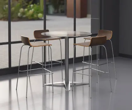 Picture of Round Cafe Height Table with Glass Top