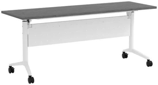 Picture of Flip Top Nesting Training Table with Modesty Panel and Locking Casters