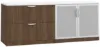 Picture of Office Storage Credenza with Glass Doors and File Drawers