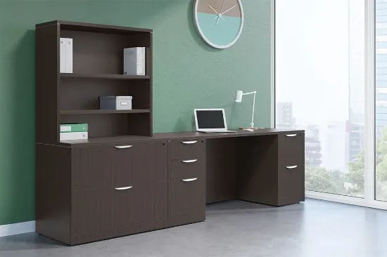 Picture of Rectangular Desk with Drawers and Storage