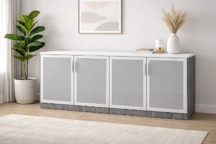 Picture of Office Storage Credenza with Glass Doors