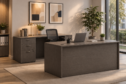 Picture of HON Mod 30x60 Desk/24x60 Credenza Set