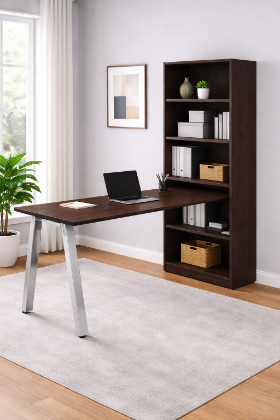 Picture of Desk and Bookcase Combo-71"h 