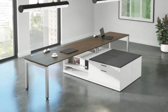 Picture of Two Person Desk with Storage