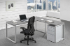 Picture of Espresso L-Shaped Desk with Storage & Reversible Return