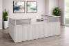 Picture of 2 Person Reception Desk with Acrylic Dividers and Storage