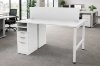 Picture of 2 Person Standing Desk Workstation with Storage and Privacy Panel