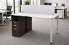 Picture of 2 Person Standing Desk Workstation with Storage and Privacy Panel