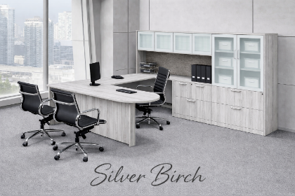 Picture of U-Shaped Executive Peninsula Desk with Hutch & Storage Cabinet