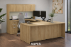 Picture of Bow Front U Shaped Desk with Hutch