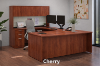 Picture of Bow Front U Shaped Desk with Hutch