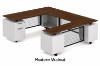Picture of Modern U-Shaped Desk with Drawers – Industrial Office Desk with Storage