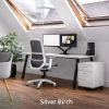 Stylish modern home office desk in a functional workspace setup