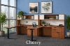 Two person height adjustable desk with sit-stand workstations