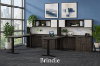 Two person height adjustable desk with sit-stand workstations