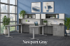 Two person height adjustable desk with sit-stand workstations