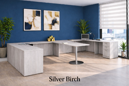 Picture of Two Person U-Shaped Desk – Commercial Double Workstation with Storage Options