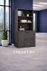 Picture of Lateral File Cabinet with Bookcase Hutch | Office Storage Cabinet with Shelves