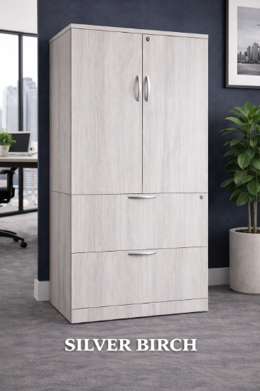 Picture of Lateral File Cabinet with Upper Storage | Office Filing Cabinet with Doors
