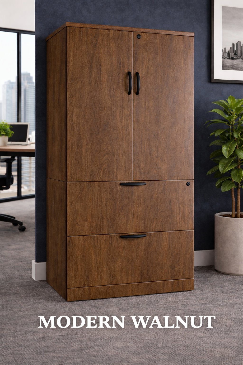 Lateral File Cabinet with Upper Storage | Office Filing Cabinet