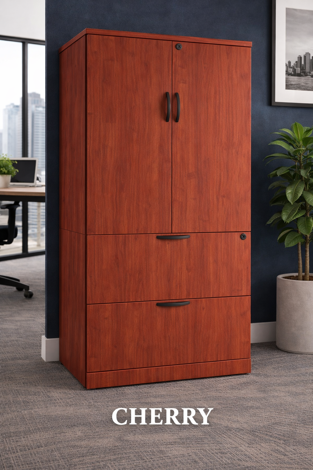 Lateral File Cabinet with Upper Storage | Office Filing Cabinet